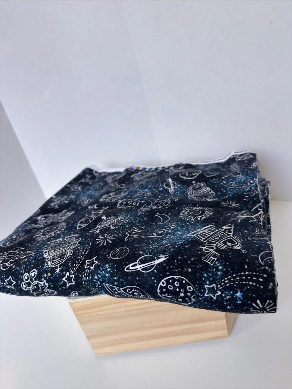 JOANN “Astro” Doodle Space Galaxy Robot Cotton Flannel Fabric 1.5 Yards